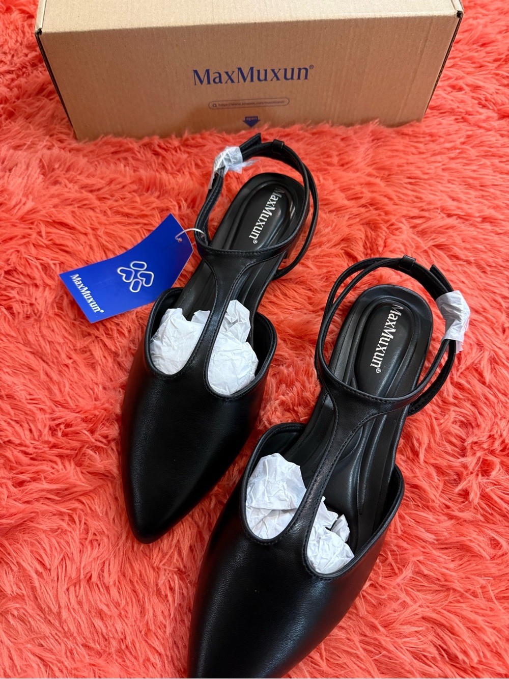 Women's Black Pointed Toe Slingback Flats